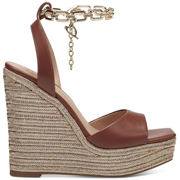 Thalia Sodi Womens Caden Brown Faux Leather Wedge Espadrilles Shoes NWOB - Picture 2 of 4